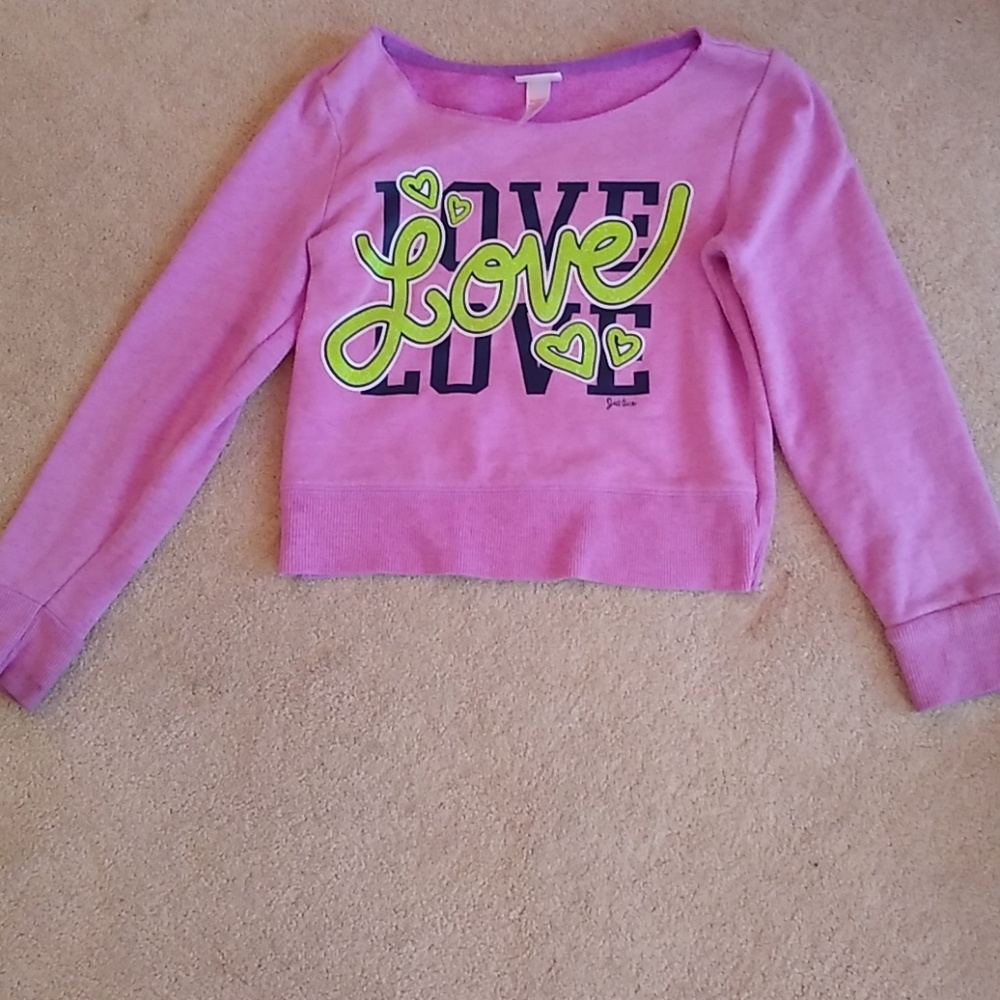 Purple crop love sweater
